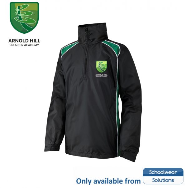 Arnold Hill Spencer Academy Outdoor Zip Top Black/Emerald w/Logo