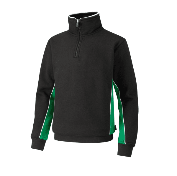 Trinity 1/4 Zip Top Black/Emerald