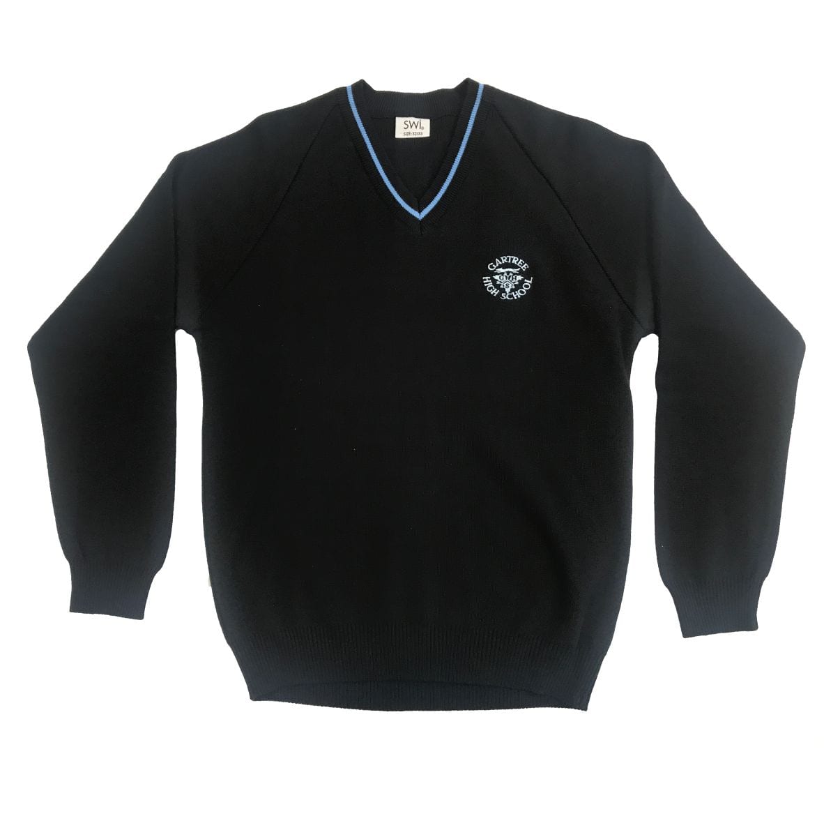 Gartree High School Black/Sky Trimmed V-Neck Pullover w/Logo ...