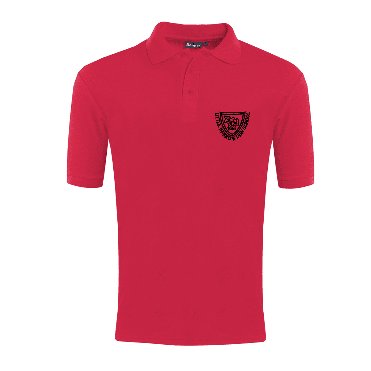 Little Harrowden Red Polo Shirt w/Logo - Schoolwear Solutions