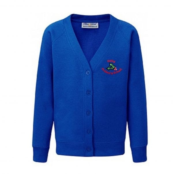 Holly Primary Girls Royal Blue Cardigan w/Logo