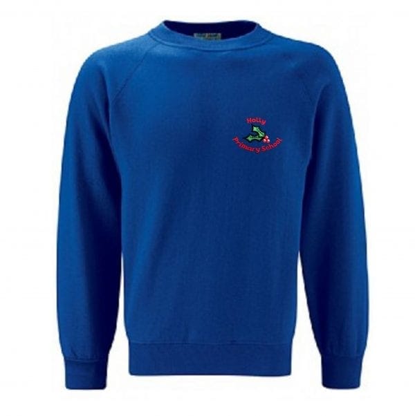 Holly Primary Royal Blue Crew Neck Sweatshirt w/Logo