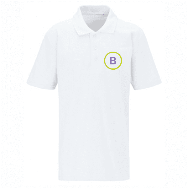 Birchfield White P.E Polo Shirt w/Logo