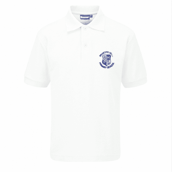 Bramcote Hills White Polo Shirt w/Logo