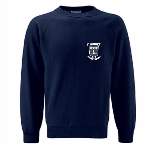 ST Laurence CofE Primary Navy Crew Sweatshirt w/Logo