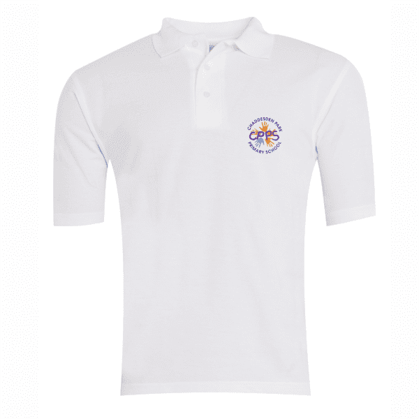 Chaddesden Park White Polo Shirt w/Logo