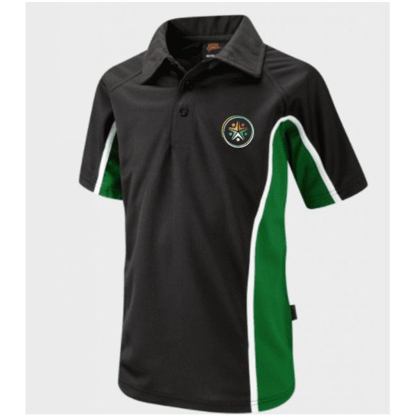 Derby Moor Spencer Academy Spirit House Blk/Grn Sports Polo w/Logo