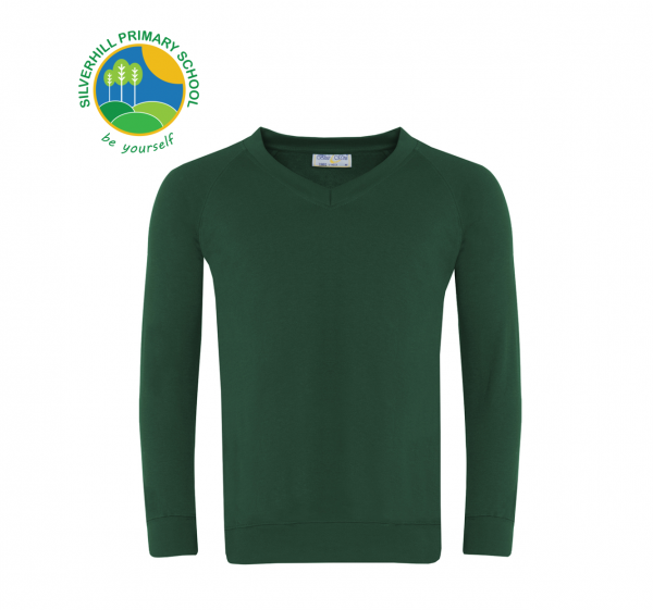 Silverhill Bottle Green V-Neck Sweatshirt w/Logo