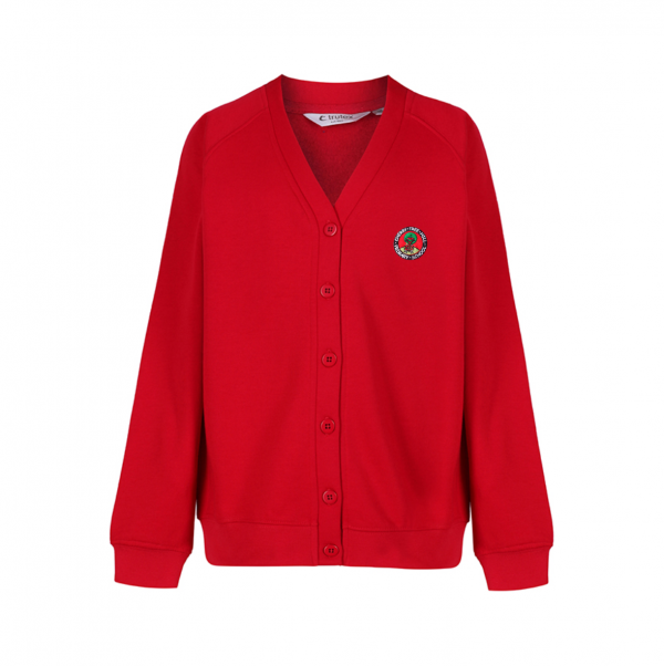 Cherry Tree Girls Red Cardigan w/Logo