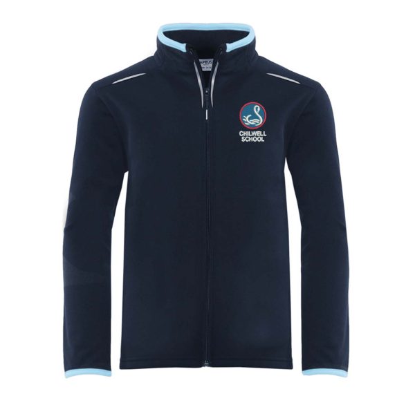 Chilwell School Girls Full Zip Navy/Sky Training Jacket