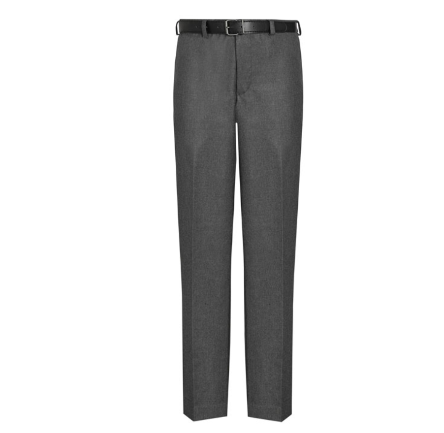 Flat Front Mid-Grey Trousers - Schoolwear Solutions