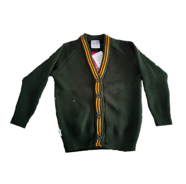 Our Lady M. Carmel Bottle Cardigan w/Amber Trim