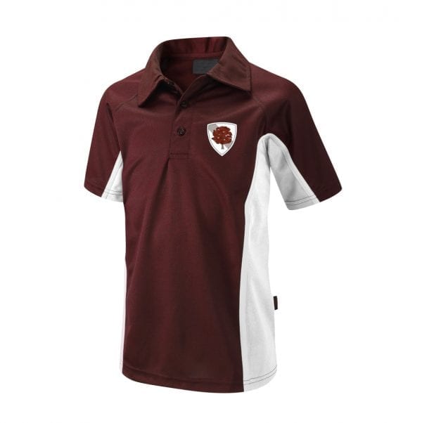 Oakwood Academy Maroon/White Sports Polo w/Logo