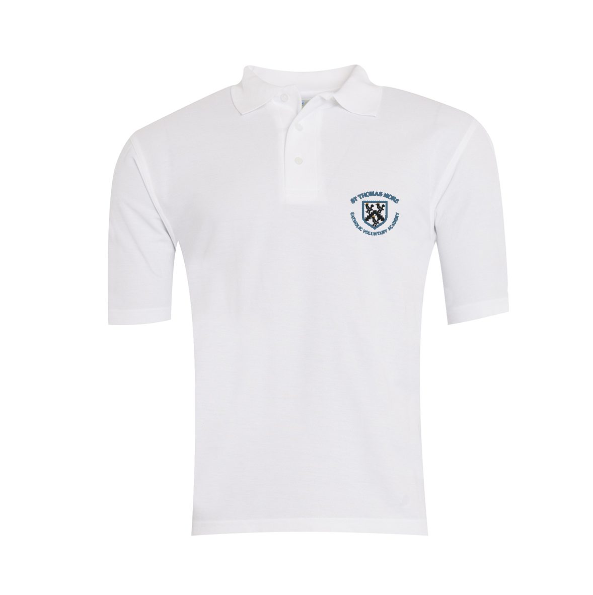 St Thomas More White Polo Shirt w/Logo - Schoolwear Solutions