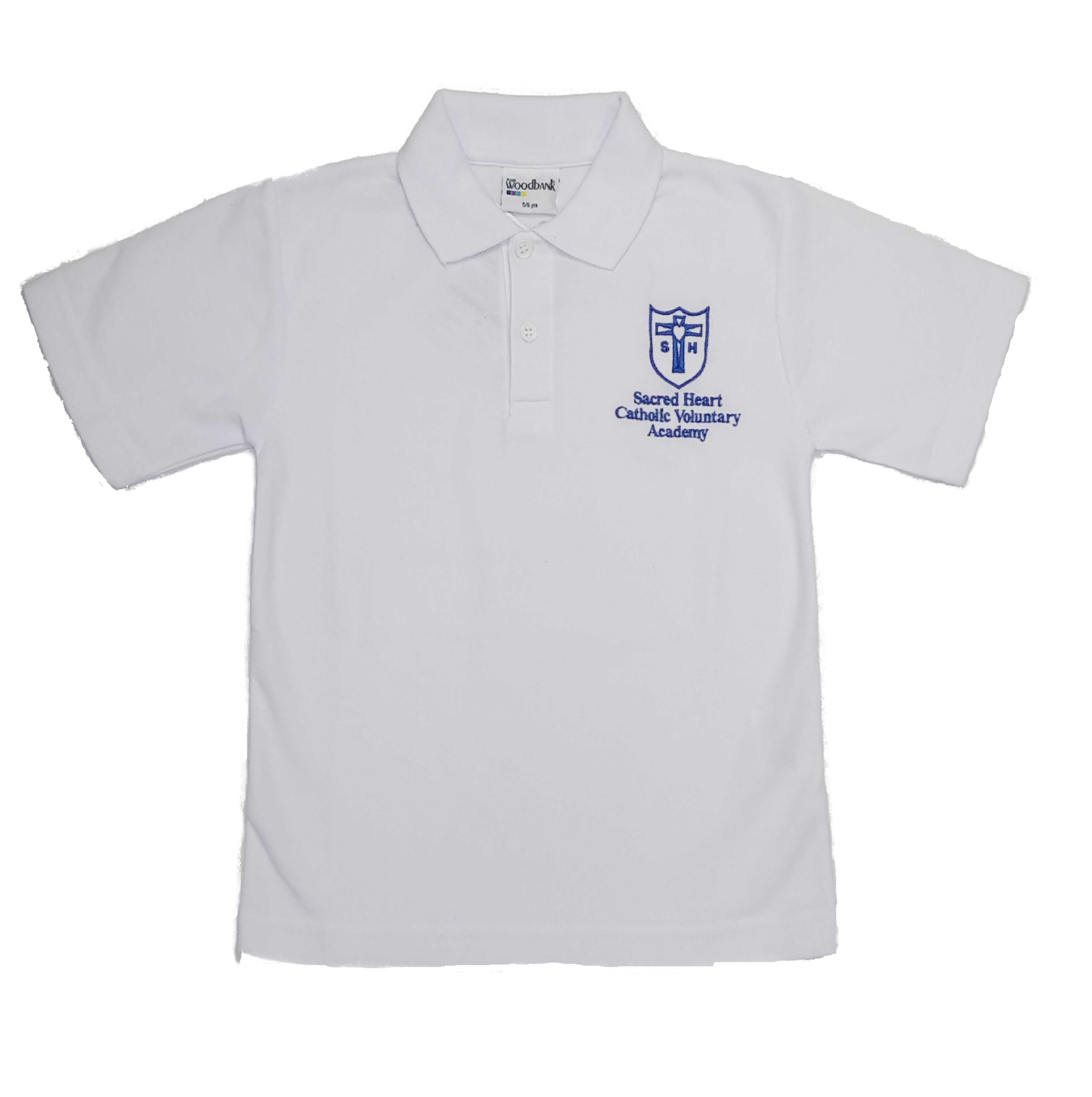 Sacred Heart White Polo Shirt w/Logo - Schoolwear Solutions 