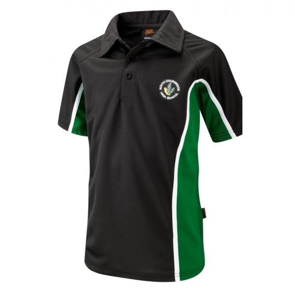 S. Charnwood GCSE Black/Emerald P.E Polo Shirt