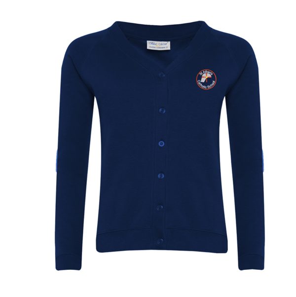 St Albans Navy Cardigan w/Logo