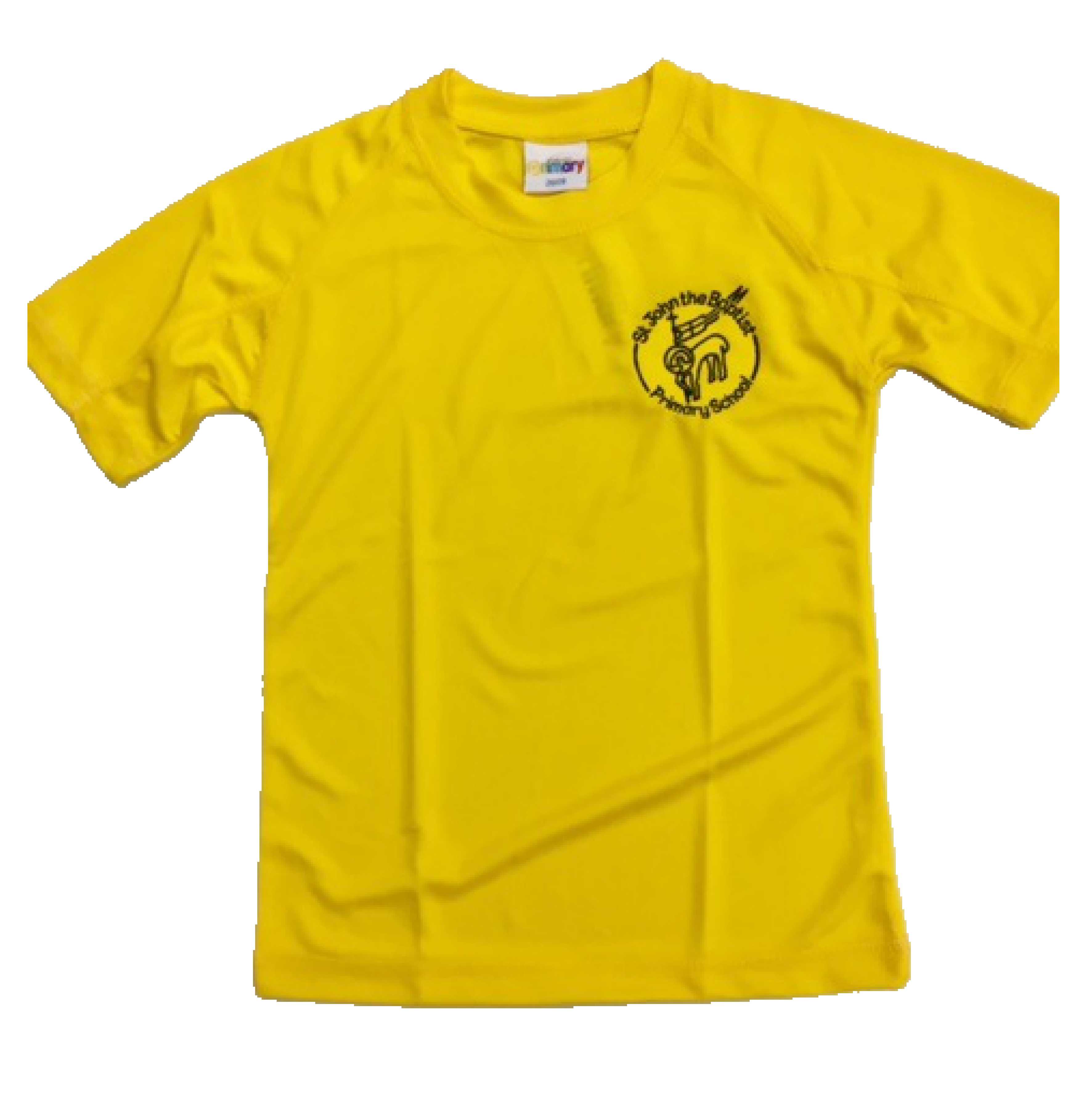 St John the Baptist Gold P.E T-Shirt w/Logo - Schoolwear Solutions