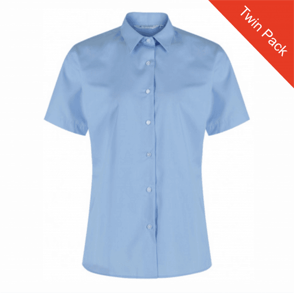 Girls Short Sleeved Blouse - Twin Pack - Blue