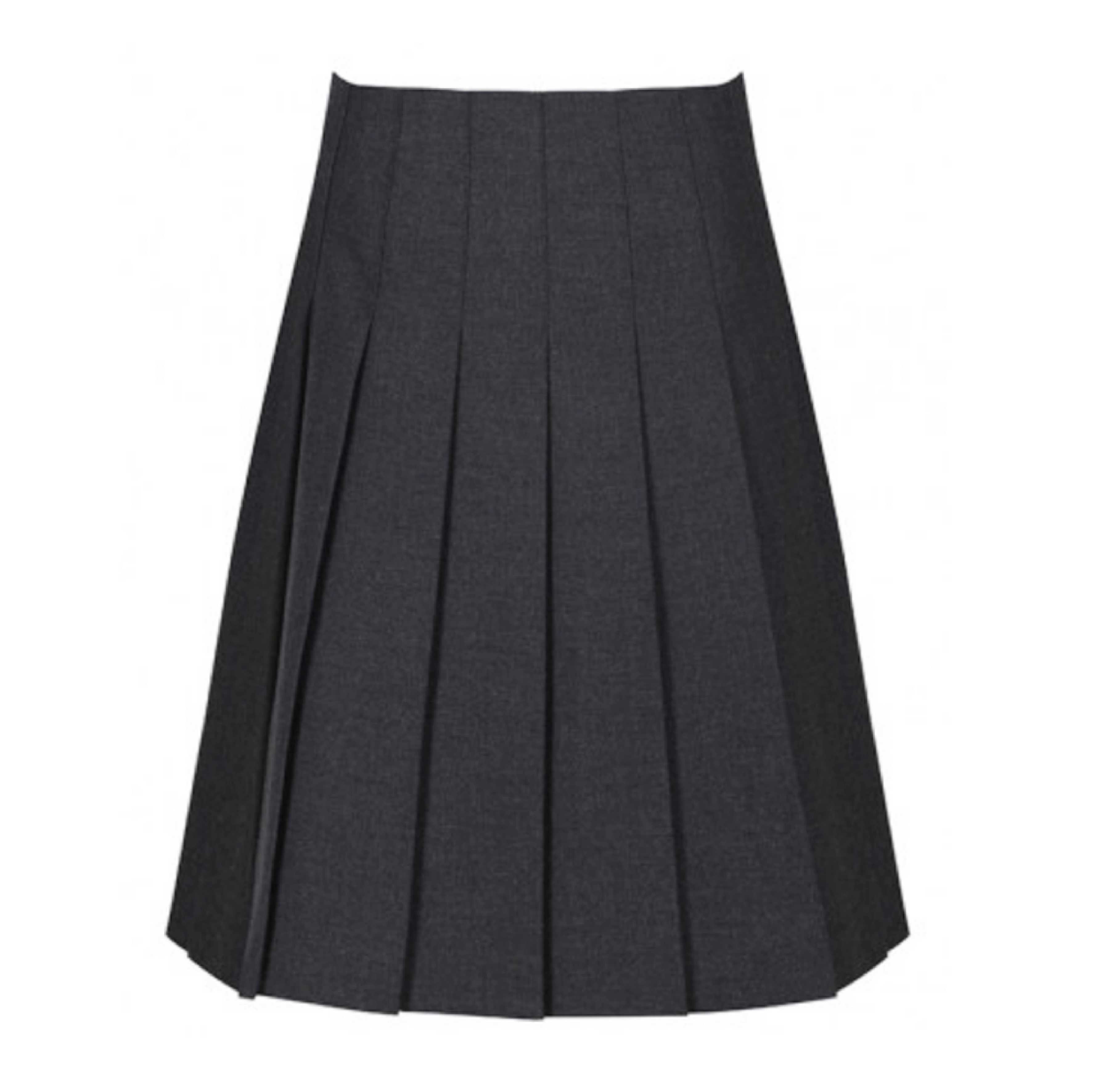 Girls Grey Stitch Down Pleat Skirt - Schoolwear Solutions