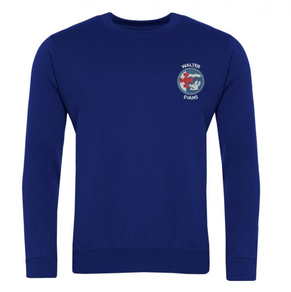 Walter Evans Royal Crew Neck Sweatshirt w/Logo