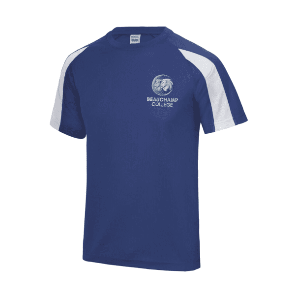 Beauchamp College Games Tee Royal/White w/Logo