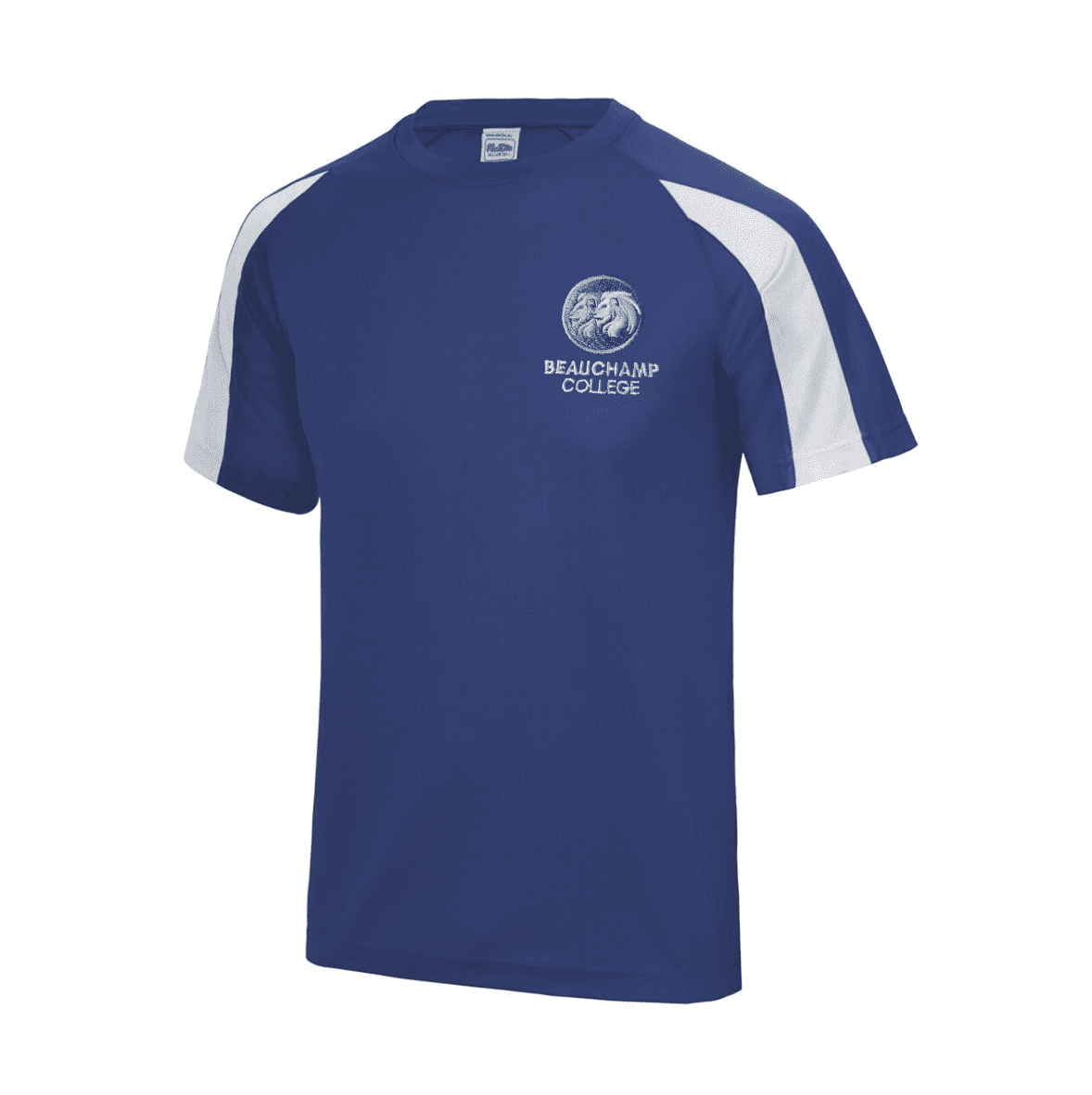 Beauchamp College Games Tee Royal/White w/Logo - Schoolwear Solutions