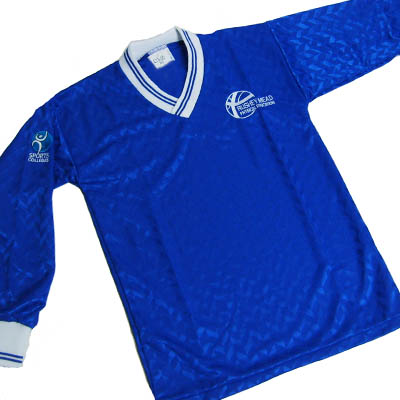 Rushey Mead Boys Royal Shadow Stripe Football Shirt w/Logo - Schoolwear ...