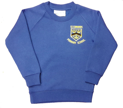 Royal Blue Crew Neck Sweatshirt w/Logo - Schoolwear Solutions