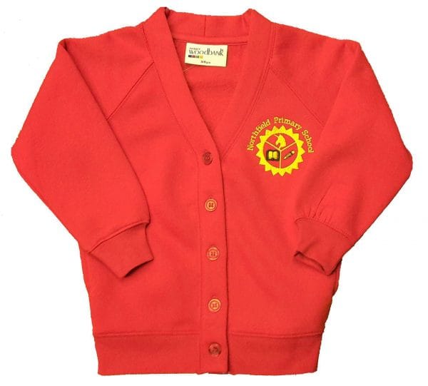 Northfield Primary Girls Red Cardigan w/Logo