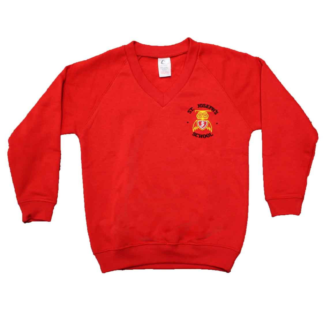 Red V-Neck Sweatshirt w/Logo - Schoolwear Solutions